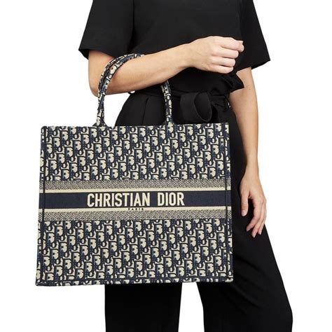 christian dior canvas|Christian Dior cloth tote bag.